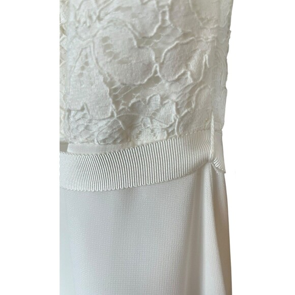 DB Studio Wedding Dress NWT Sz 10 Scalloped V-Neck Lace Bodice A-Line Soft White - Picture 6 of 16